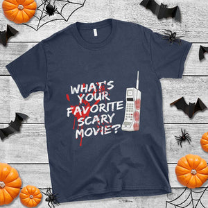 Funny Whats Your Favorite Scary Movie T Shirt Halloween Horror Film Lover TS11 Navy Print Your Wear