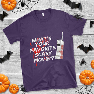 Funny Whats Your Favorite Scary Movie T Shirt Halloween Horror Film Lover TS11 Purple Print Your Wear