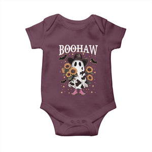 Funny Boohaw Halloween Western Cowboy Ghost Baby Onesie TS11 Maroon Print Your Wear