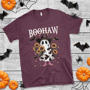 Funny Boohaw Halloween Western Cowboy Ghost T Shirt TS11 Maroon Print Your Wear