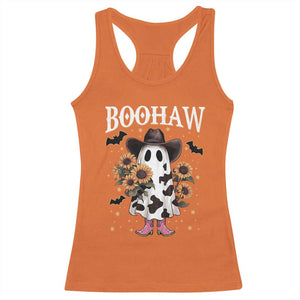 Funny Boohaw Halloween Western Cowboy Ghost Racerback Tank Top TS11 Orange Print Your Wear