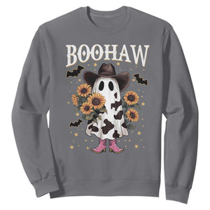 Funny Boohaw Halloween Western Cowboy Ghost Sweatshirt TS11 Charcoal Print Your Wear