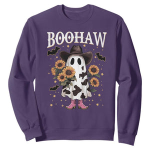 Funny Boohaw Halloween Western Cowboy Ghost Sweatshirt TS11 Purple Print Your Wear