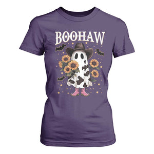 Funny Boohaw Halloween Western Cowboy Ghost T Shirt For Women TS11 Purple Print Your Wear