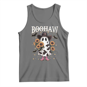 Funny Boohaw Halloween Western Cowboy Ghost Tank Top TS11 Black Heather Print Your Wear
