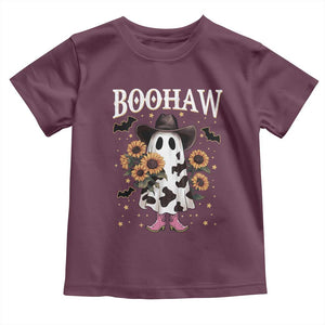 Funny Boohaw Halloween Western Cowboy Ghost Toddler T Shirt TS11 Maroon Print Your Wear