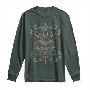 Halloween Salem Witch Long Sleeve Shirt Salem Medicines Apothecary Potions Tonics Elixirs TS11 Dark Forest Green Print Your Wear