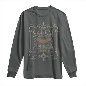 Halloween Salem Witch Long Sleeve Shirt Salem Medicines Apothecary Potions Tonics Elixirs TS11 Dark Heather Print Your Wear