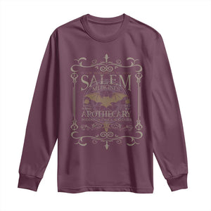 Halloween Salem Witch Long Sleeve Shirt Salem Medicines Apothecary Potions Tonics Elixirs TS11 Maroon Print Your Wear