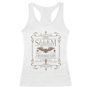Halloween Salem Witch Racerback Tank Top Salem Medicines Apothecary Potions Tonics Elixirs TS11 White Print Your Wear