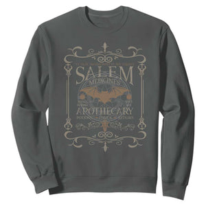 Halloween Salem Witch Sweatshirt Salem Medicines Apothecary Potions Tonics Elixirs TS11 Dark Heather Print Your Wear