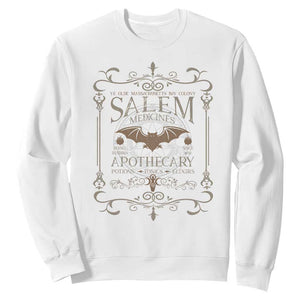 Halloween Salem Witch Sweatshirt Salem Medicines Apothecary Potions Tonics Elixirs TS11 White Print Your Wear