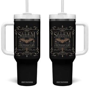 Halloween Salem Witch Tumbler With Handle Salem Medicines Apothecary Potions Tonics Elixirs TS11 One Size: 40 oz Black Print Your Wear