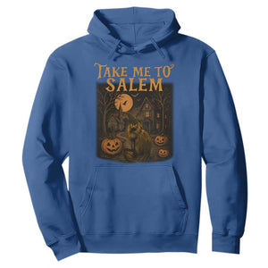 Take Me To Salem Hoodie Halloween Witch Salem Trip Black Cat Spooky Season TS11 Royal Blue Print Your Wear