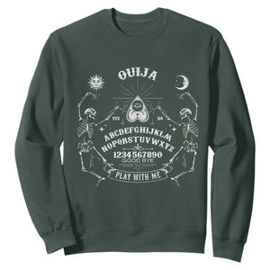 Ouija Board Spirit Board Occult Gothic Skeleton Halloween Pagan Sweatshirt TS11 Dark Forest Green Print Your Wear