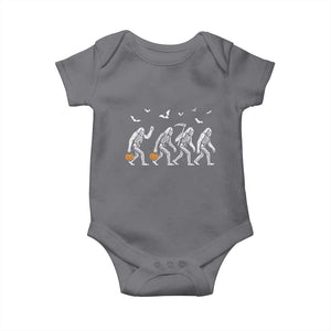 Funny Halloween Bigfoot Baby Onesie Skeleton Sasquatch Jack O Lantern TS11 Charcoal Print Your Wear