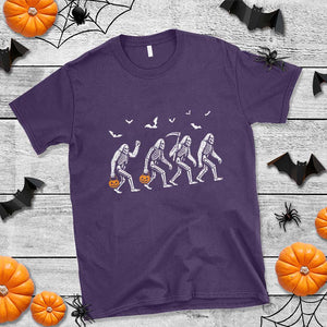 Funny Halloween Bigfoot T Shirt Skeleton Sasquatch Jack O Lantern TS11 Purple Print Your Wear