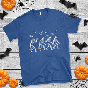 Funny Halloween Bigfoot T Shirt Skeleton Sasquatch Jack O Lantern TS11 Royal Blue Print Your Wear