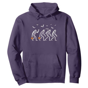 Funny Halloween Bigfoot Hoodie Skeleton Sasquatch Jack O Lantern TS11 Purple Print Your Wear