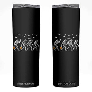 Funny Halloween Bigfoot Skinny Tumbler Skeleton Sasquatch Jack O Lantern TS11 Black Print Your Wear