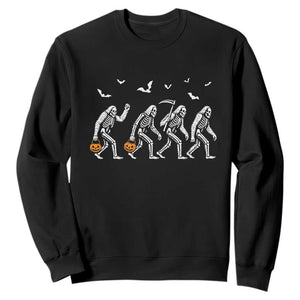 Funny Halloween Bigfoot Sweatshirt Skeleton Sasquatch Jack O Lantern TS11 Black Print Your Wear