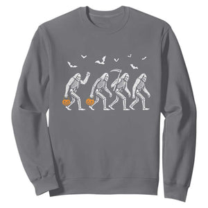 Funny Halloween Bigfoot Sweatshirt Skeleton Sasquatch Jack O Lantern TS11 Charcoal Print Your Wear