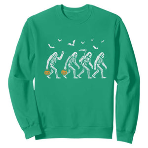 Funny Halloween Bigfoot Sweatshirt Skeleton Sasquatch Jack O Lantern TS11 Irish Green Print Your Wear