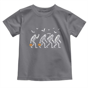 Funny Halloween Bigfoot Toddler T Shirt Skeleton Sasquatch Jack O Lantern TS11 Charcoal Print Your Wear