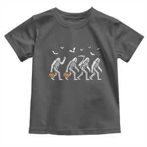 Funny Halloween Bigfoot Toddler T Shirt Skeleton Sasquatch Jack O Lantern TS11 Dark Heather Print Your Wear