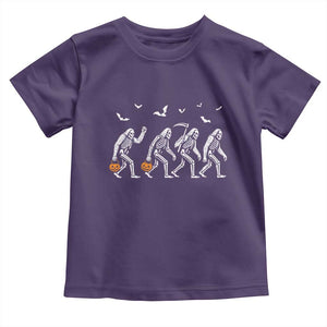 Funny Halloween Bigfoot Toddler T Shirt Skeleton Sasquatch Jack O Lantern TS11 Purple Print Your Wear
