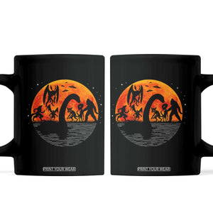 Funny Halloween Cryptid Folklore Bigfoot Alien Mothman Coffee Mug TS11 Black Print Your Wear