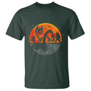 Funny Halloween Cryptid Folklore Bigfoot Alien Mothman T Shirt TS11 Dark Forest Green Print Your Wear