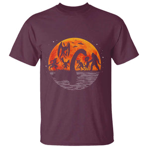 Funny Halloween Cryptid Folklore Bigfoot Alien Mothman T Shirt TS11 Maroon Print Your Wear