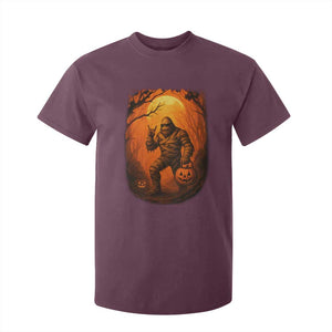 Funny Halloween Bigfoot Scary Spooky Cryptid Sasquatch T Shirt For Kid TS11 Maroon Print Your Wear