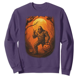 Funny Halloween Bigfoot Scary Spooky Cryptid Sasquatch Sweatshirt TS11 Purple Print Your Wear
