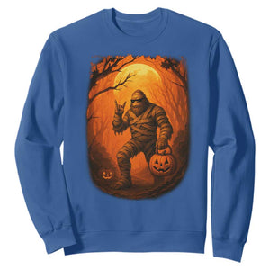 Funny Halloween Bigfoot Scary Spooky Cryptid Sasquatch Sweatshirt TS11 Royal Blue Print Your Wear