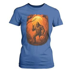 Funny Halloween Bigfoot Scary Spooky Cryptid Sasquatch T Shirt For Women TS11 Royal Blue Print Your Wear