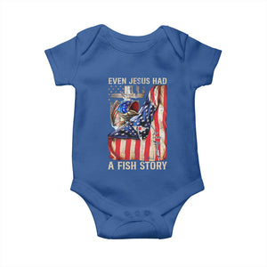Funny Even Jesus Had A Fish Story Baby Onesie Fisherman Christian Fishing TS11 Royal Blue Print Your Wear
