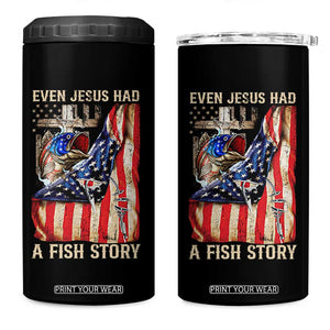 Funny Even Jesus Had A Fish Story 4 in 1 Can Cooler Tumbler Fisherman Christian Fishing TS11 One Size: 16 oz Black Print Your Wear