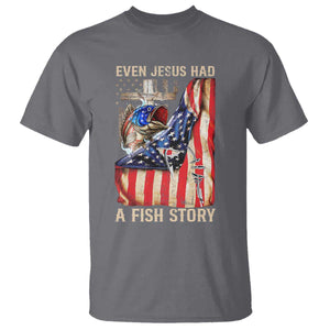 Funny Even Jesus Had A Fish Story T Shirt Fisherman Christian Fishing TS11 Charcoal Print Your Wear