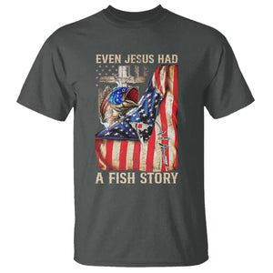 Funny Even Jesus Had A Fish Story T Shirt Fisherman Christian Fishing TS11 Dark Heather Print Your Wear