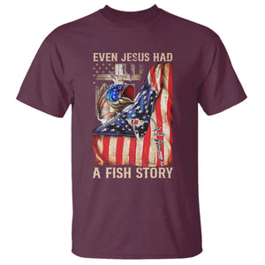 Funny Even Jesus Had A Fish Story T Shirt Fisherman Christian Fishing TS11 Maroon Print Your Wear