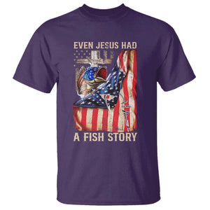 Funny Even Jesus Had A Fish Story T Shirt Fisherman Christian Fishing TS11 Purple Print Your Wear