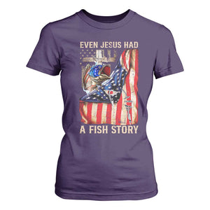 Funny Even Jesus Had A Fish Story T Shirt For Women Fisherman Christian Fishing TS11 Purple Print Your Wear