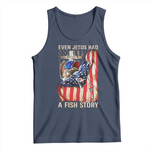Funny Even Jesus Had A Fish Story Tank Top Fisherman Christian Fishing TS11 Navy Print Your Wear