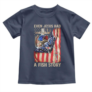 Funny Even Jesus Had A Fish Story Toddler T Shirt Fisherman Christian Fishing TS11 Navy Print Your Wear