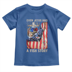 Funny Even Jesus Had A Fish Story Toddler T Shirt Fisherman Christian Fishing TS11 Royal Blue Print Your Wear