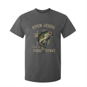 Even Jesus Had A Fish Story T Shirt For Kid Funny Fishermen Christian Cross TS11 Dark Heather Print Your Wear