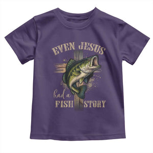 Even Jesus Had A Fish Story Toddler T Shirt Funny Fishermen Christian Cross TS11 Purple Print Your Wear