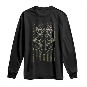 Faith Fishing Hunting Camo US Flag Cross With Hook Christian Long Sleeve Shirt TS11 Black Print Your Wear